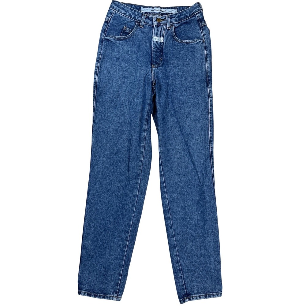 VTG Marithe Francois Girbaud‎ Womens Blue Jeans 5/6 Mid Rise Tapered Leg Vintage